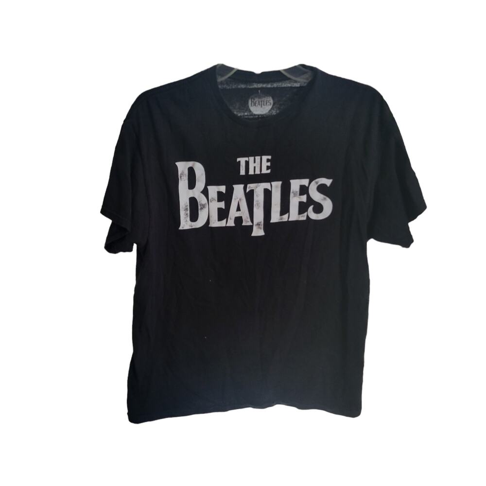 The Beatles Unisex Tee Shirt Size Large‎ Black with White Distressed Lettering